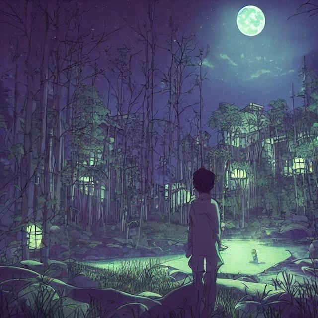 Pondering Under Moonlight