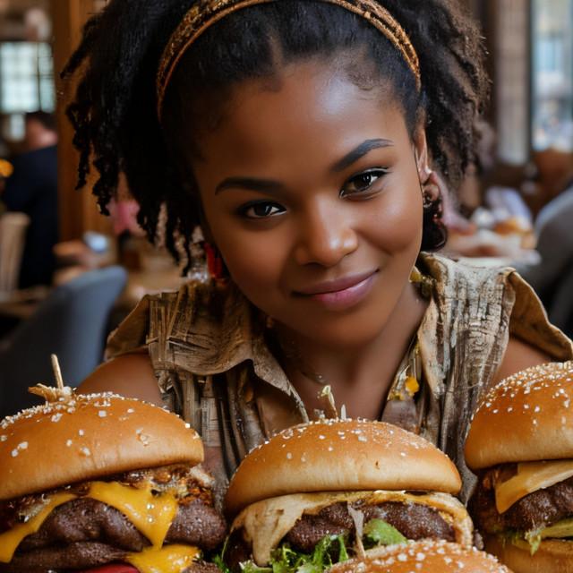 She Eats Her Burger Upside Down