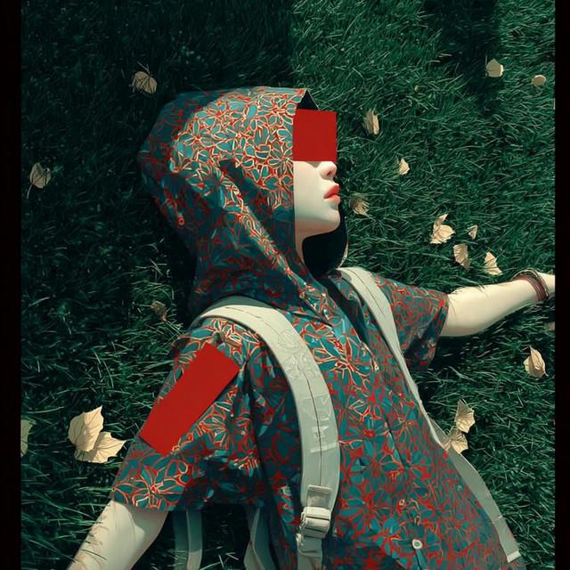 桜並木の下を歩く